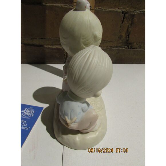 ENESCO PRECIOUS MOMENTS THOU ART MINE BOY AND GIRL TURTLE 1979 E-3113 I LOVE YOU - Picture 6 of 8